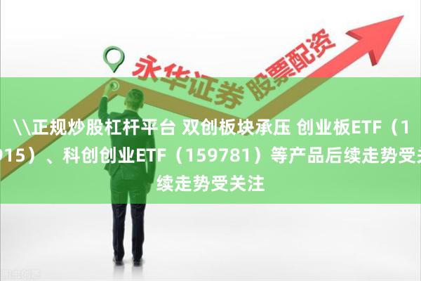 \正规炒股杠杆平台 双创板块承压 创业板ETF（159915）、科创创业ETF（159781）等产品后续走势受关注