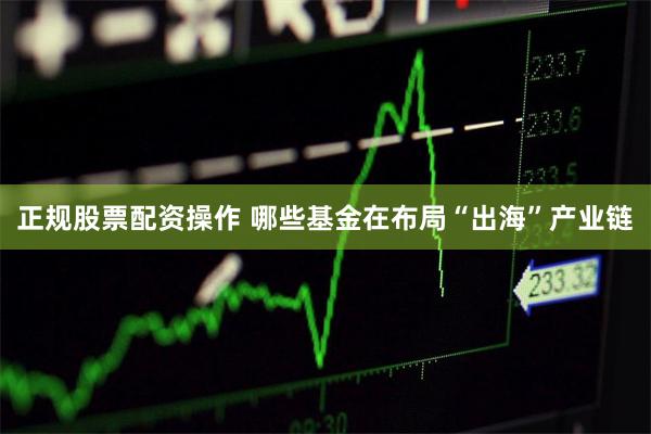 正规股票配资操作 哪些基金在布局“出海”产业链