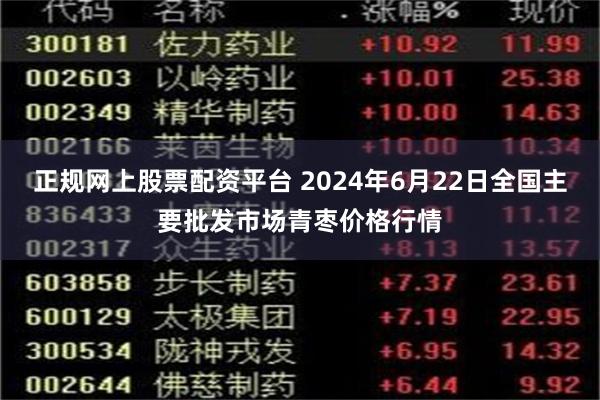正规网上股票配资平台 2024年6月22日全国主要批发市场青枣价格行情