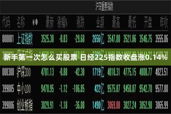 新手第一次怎么买股票 日经225指数收盘涨0.14%