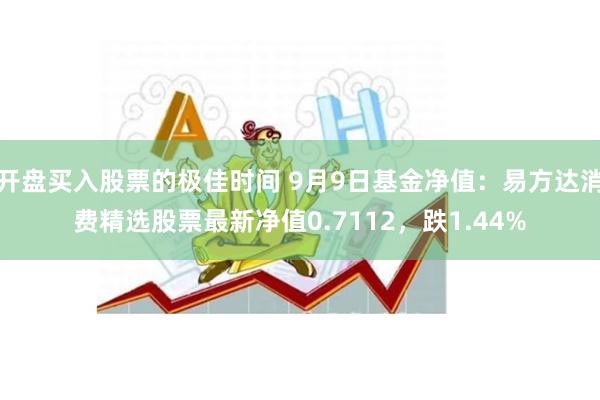 开盘买入股票的极佳时间 9月9日基金净值：易方达消费精选股票最新净值0.7112，跌1.44%