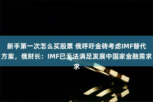 新手第一次怎么买股票 俄呼吁金砖考虑IMF替代方案，俄财长：IMF已无法满足发展中国家金融需求