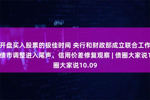 开盘买入股票的极佳时间 央行和财政部成立联合工作组 、债市调整进入尾声、信用价差修复观察 | 债圈大家说10.09