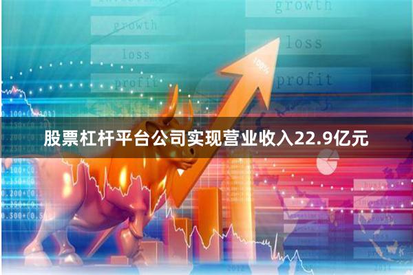 股票杠杆平台公司实现营业收入22.9亿元